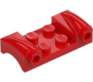 LEGO Červená Blatník Deska 2 x 4 s Headlights a Zakřivený Fenders (93590)