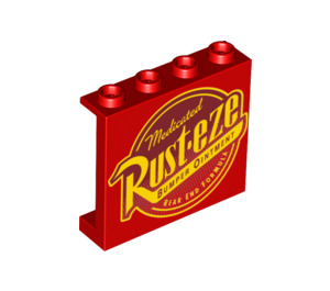 LEGO Red Panel 1 x 4 x 3 s 'Rust-eze' s bočními podpěrami, dutými čepy (32904 / 60581)