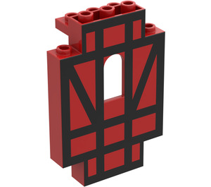 LEGO Panel 2 x 5 x 6 s Okno s Black Half-Timber (4444)