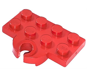 LEGO Červená Deska 2 x 4 s Vlak Coupling Deska (Otevřený)