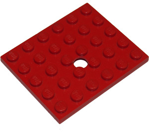 LEGO Červená Deska 5 x 6 s otvor