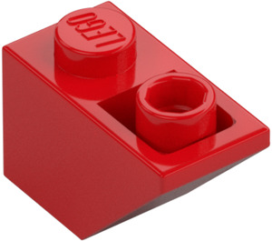 LEGO Červená Sklon 1 x 2 (45°) Převrácený (3665)