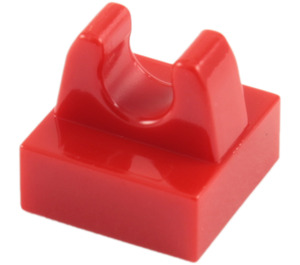 LEGO Red Dlaždice 1 x 1 s klipem (Žádný řez uprostřed) (2555 / 12825)