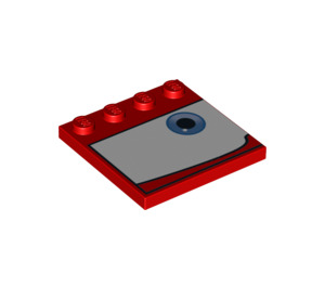 LEGO Dlaždice 4 x 4 s Study na Okraj s Modrá Eye na White Background (Levá) (6179 / 96193)