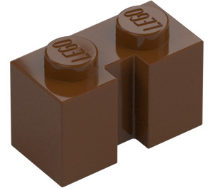 LEGO Červenohnědá Kostka 1 x 2 s drážkou (4216)