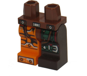 LEGO Červenohnědá Boky a 1 Dark Hnědá Levý Noha,1 oranžová Pravá Noha s Dekorace. (3815)