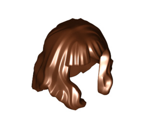 LEGO Reddish Brown Střední délka Zvlněný Vlasy s Dlouho Bangs (37697 / 80675)