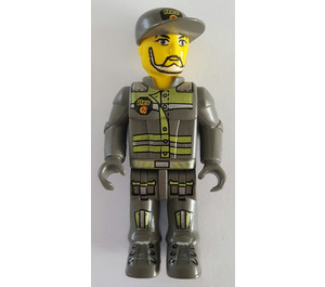 LEGO Res-Q worker s White Beard a Víčko Minifigurka