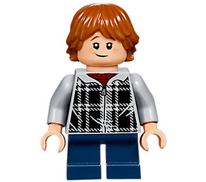 LEGO Ron Weasley s Šedá Plaid Mikina s kapucí Minifigurka