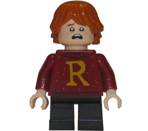 LEGO Ron Weasley s 'R' na Dark Red Pullover, Krátký Nohy Minifigurka