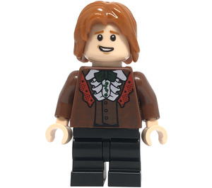 LEGO Ron Weasley s Reddish Hnědá Bunda a Ruffle Košile Minifigurka