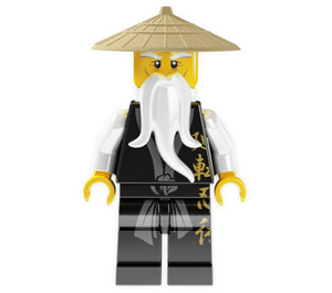 LEGO Sensei Wu s Černá Kimono s Dlouhé Sash Minifigurka