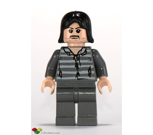 LEGO Sirius Černá s Dark Stone Šedá Vězeňská uniforma Minifigurka