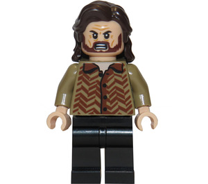 LEGO Sirius Černá s Tmavě žlutohnědá Košile Minifigurka