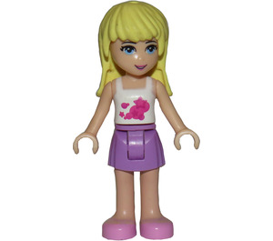 LEGO Stephanie s Medium Levandulová Sukně a Bílá Horní Minifigurka