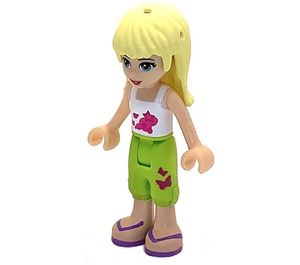 LEGO Stephanie s Bílá a Růžová Hvězda Horní Minifigurka