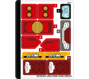 LEGO Sticker Sheet for Set 76164 (69155)