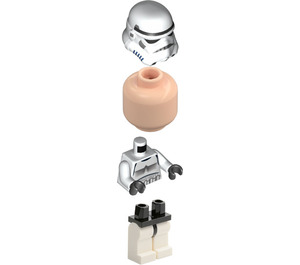 LEGO Stormtrooper s Prostý Světlo Tělová Hlava Minifigurka s tečkovanou ústní přilbou