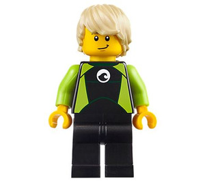 LEGO Surfař s Limetková Wetsuit Minifigurka