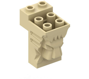 LEGO Kostka 2 x 3 x 3 s Lion's Hlava Carving a výřezem (30274 / 69234)