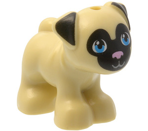 LEGO Barva opálení Pes - Pug s Černá Uši a Muzzle a Bright Růžová Nos (24564)