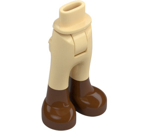 LEGO Barva opálení Boky s Pants s Reddish Hnědá Boots s tlustým pantem (16925 / 35573)