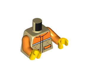 LEGO Minifig Trup Jacket s oranžový Sleeves Trup (973 / 76382)