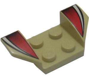 LEGO Blatník Deska 2 x 2 s Flared Kolo Arches s Bílá a Červená Pruhy (41854 / 45309)