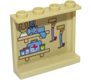 LEGO Panel 1 x 4 x 3 s Lékařský Vet Equipment Samolepka s bočními podpěrami, dutými cvočky (60581)