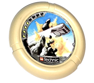 LEGO Technic Bionicle Zbraň Throwing Disc s Granite / Skála / kámen, 4 pips, flying Box hitting Skála / kámen (32171)