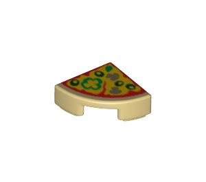 LEGO Barva opálení Dlaždice 1 x 1 Čtvrtletí Kruh s Pizza Slice (25269 / 29775)