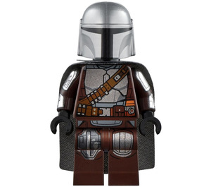 LEGO The Mandalorian s Plášť a Prostý Hlava s stříbrný Brnění Minifigurka