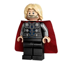 LEGO Thor s Černá Oblek a Rozcuchané vlasy Minifigurka