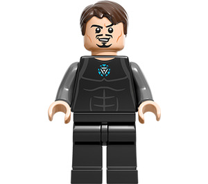 LEGO Tony Stark s Černá a Šedá Jumpsuit Minifigurka