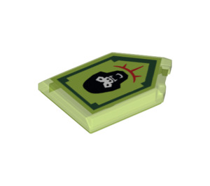 LEGO Transparent Bright Green Dlaždice 2 x 3 Pentagonal s Gorilla Roar Power Štít (22385 / 29409)