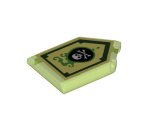 LEGO Transparent Bright Green Dlaždice 2 x 3 Pentagonal s Venom Bite Power Štít (22385 / 24596)