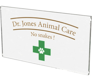 LEGO Sklo pro Okno 1 x 4 x 6 s Dr.Jones Zvíře Care No snakes! (6202 / 45348)