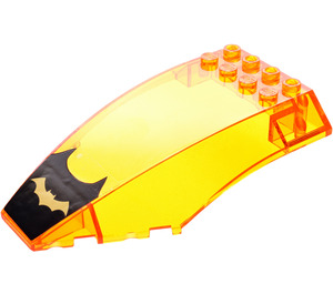 LEGO Čelní sklo 10 x 6 x 2 s Batman logo Samolepka (45705)