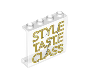 LEGO Panel 1 x 4 x 3 s 'STYLE TASTE CLASS' s bočními podpěrami, dutými čepy (35323 / 78504)