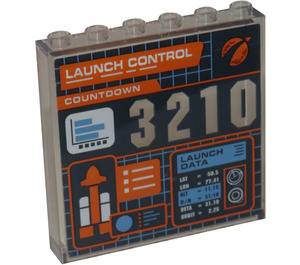 LEGO Panel 1 x 6 x 5 s 'LAUNCH CONTROL', '3210', Raketa Samolepka (59349)