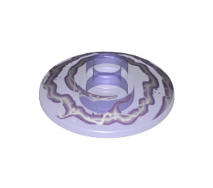 LEGO Transparent Purple Dish 2 x 2 s White a Lavender Lightning Swirl (4740 / 20268)