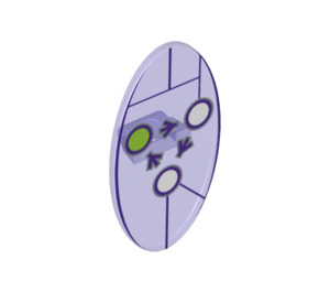 LEGO Transparent Purple Oval Štít s Keystone a Flow Arrows (23719 / 34929)