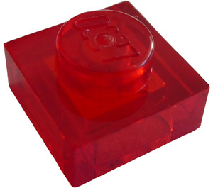 LEGO Transparent Red Deska 1 x 1 (3024 / 30008)