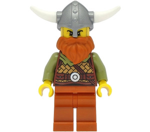 LEGO Viking Muž s Tmavě oranžová Vousy Minifigurka