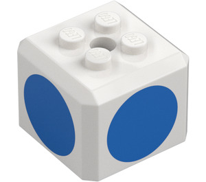 LEGO Kostka 3 x 3 x 2 Cube s 2 x 2 Cvočky na Horní s Modrá Circles (66855 / 79532)