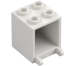 LEGO Bílá Kontejner 2 x 2 x 2 se zapuštěnými cvočky (4345 / 30060)