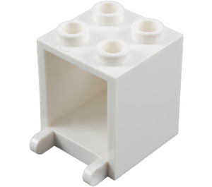 LEGO White Kontejner 2 x 2 x 2 se zapuštěnými svorníky (4345 / 30060)