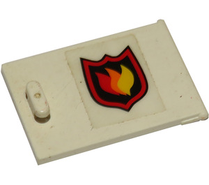 LEGO Skříňka 2 x 3 x 2 Dveře s oheň logo (Levá) Samolepka (4533 / 30125)