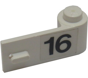 LEGO White Dveře 1 x 3 x 1 Pravá s '16' Samolepka (3821)