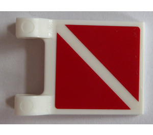 LEGO Vlajka 2 x 2 s 2 Red triangles na both sides Samolepka bez Flared Edge (2335)